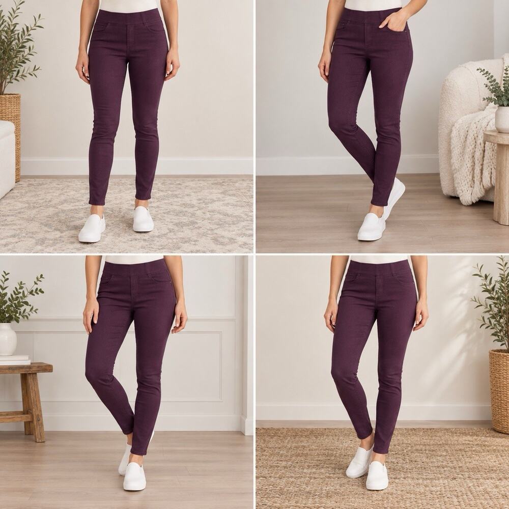 NWT Old Navy Rockstar Jeggings Womens 2 Regular Plum Mid Rise Pull On Skinny